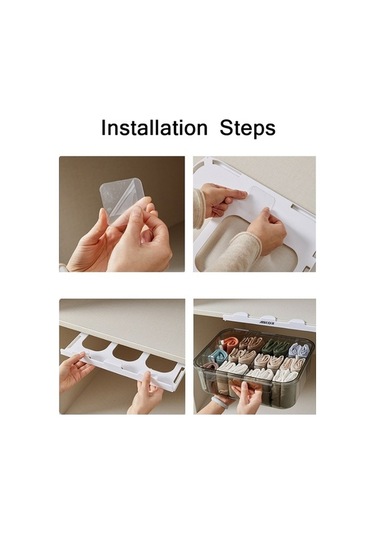 Tongxida Ev Gardırop Çekmece Tipi İç Çamaşırı Çorap Saklama Kutusu Bölmeli Şeffaf Gri Diğer Diğer