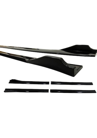 Renault Megane 3 2008-2016 Siyah Şeritli Renkli Yan Marşpiyel 2 Adet Piona Black