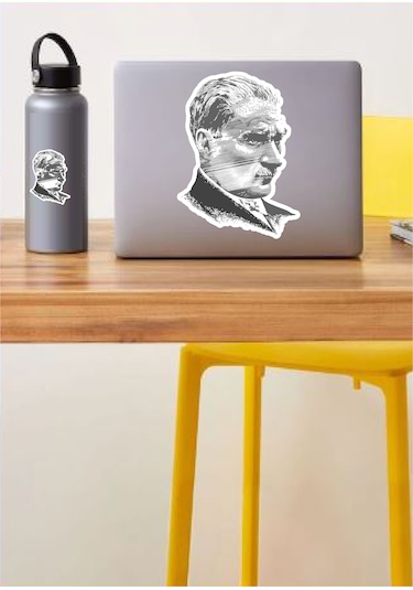 Atatürk Mustafa Kemal Atatürk Sticker - Araba Oto Motosiklet Karavan Laptop Sticker - 00618 10x7 Cm
