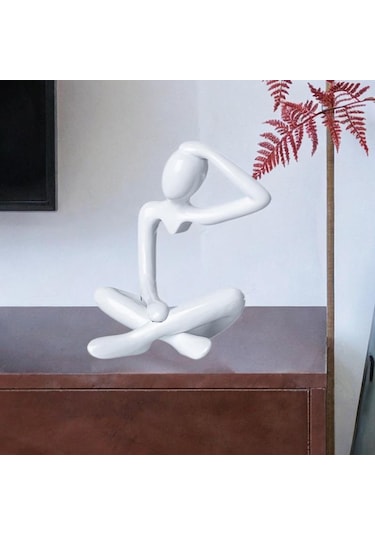 Suntek Düşünür Soyut Heykel Koleksiyonu Masa Kitaplık Beyaz