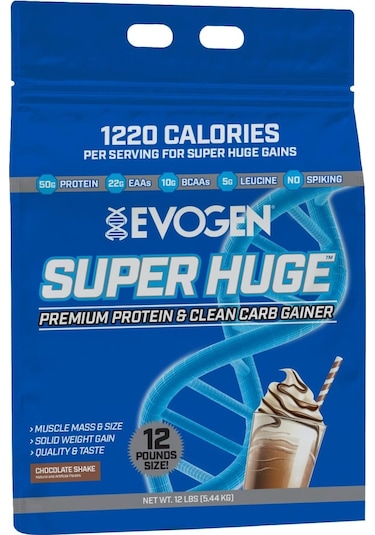 Evogen Super Huge Mass Gainer Protein High Calorie Weight Gainer Carbs & Nutrients Strength 5,4 Kg