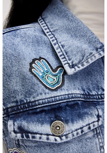 Joanne Blue Kadın Denim Yelek Mavi