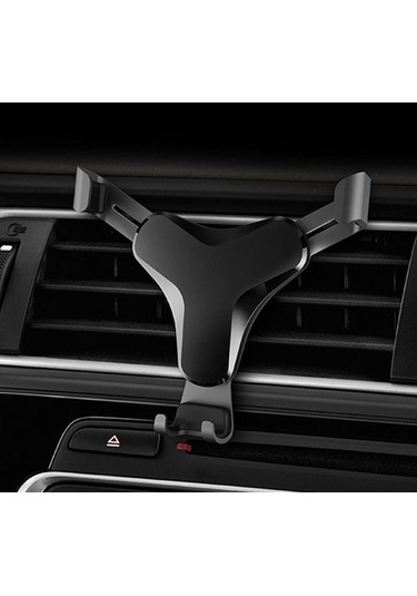 Siyah Yeni Evrensel Yerçekimi Araba Hava Firar Montaj Braketi Cep Telefon Standı Tutucu Beşik Mobil Aksesuarları