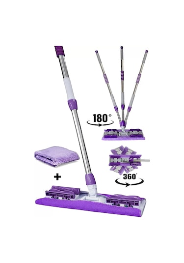 Sihirli Teleskobik Ayarlanabilir Mikrofiber Mop Paspas + Yedek Bez