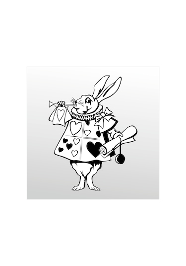 Folyo Sticker Süslü Tavşan 40cm Uzunluk Siyah