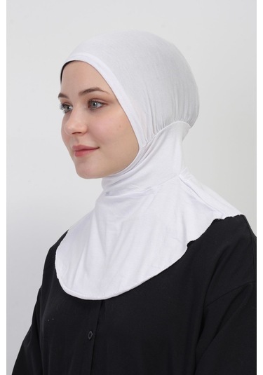 Pratik Esnek Likralı Boyunluklu Geçmeli Bone Ekru