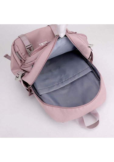 Kangvka Genç Kızlar İçin Nylon Okul Çantası - Geniş Hacimli, Hafif, Omuz Ağrısı Önleyici, Spor & Seyahat Çantası - Mavi Çok Renkli