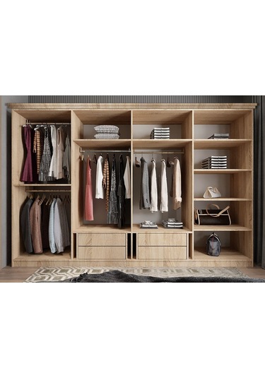 Sementa Membran 8 Kapaklı Gardırop Montaj Dahil Meşe-byz 280 Cm