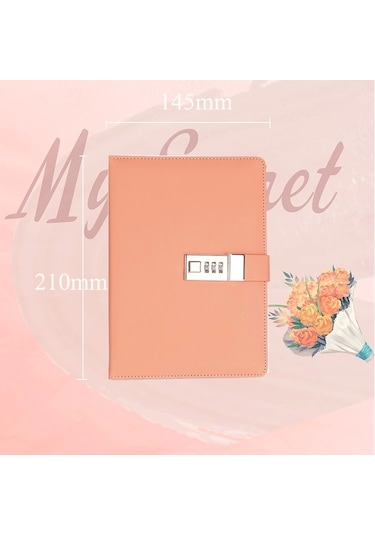 Kilitli Ajanda Günlük Not Defteri Notebook Pembe İthal Ürün Pembe