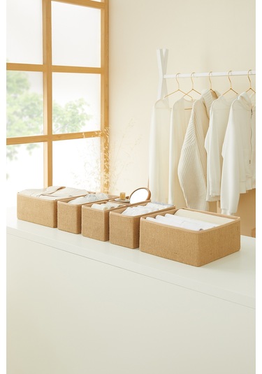 Ocean Home Textile 6'lı Jüt Çekmece İçi Düzenleyici Kutu 2 Adet 28 x 28 x 13 / 2 Adet 28 x 13 x 13 / 2 Adet 14 x 14 x 13 cm