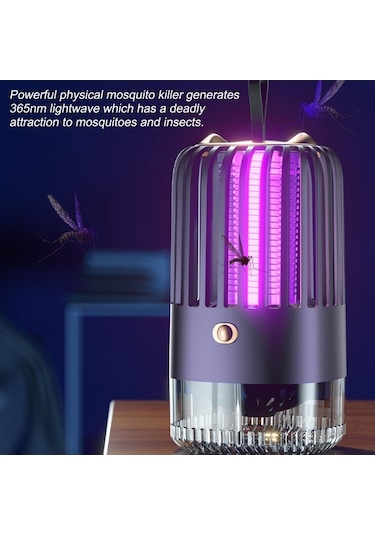 Fortunelane Ev İçi Mosquito Killer: 360 Işık & Turbo Emme & Güçlü Öldürme, Görünür Depo, Beyaz
