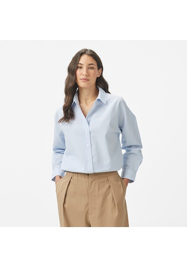 Nautica Kadın Mavi Regular Fit Çizgili Gömlek Çizgili 55w057t Mavi