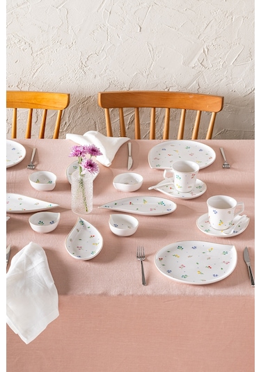 Emsan Daisy Porselen 32 Parça 6 Kişilik Kahvaltı Takımı Beyaz