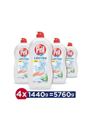 Pril Elde Yıkama Sıvı Bulaşık Deterjanı Losyon Aloe Vera 4 x 1440 G