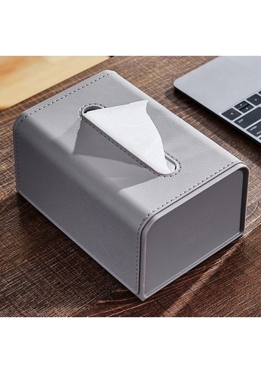 Tongxida Bosphorusboutique Kağıt Gri Deri Tutucu Pazly-pu Mendil Kutusu, - Mt Gri Gri