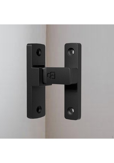 Siyah 90 Derece Kapı Cıvatası Koruyucu Kilit Mandalı Vidalar Ağır Hizmet Tipi Metal Güvenlik Katlanır