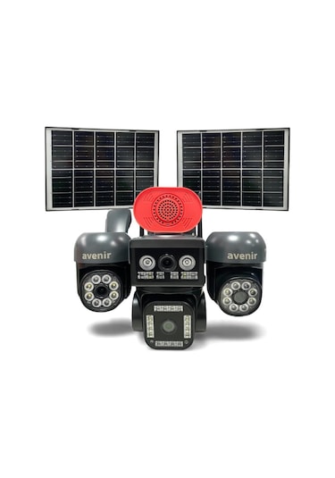 Avenir Av-s446 12mp 4 Kameralı Ptz 4g Sim Kartlı Solar Kamera