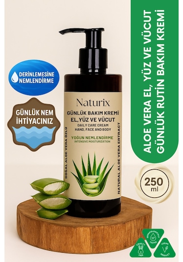 Naturix Doğal Aloe Vera Özlü Günlük Bakım Kremi 250 ML