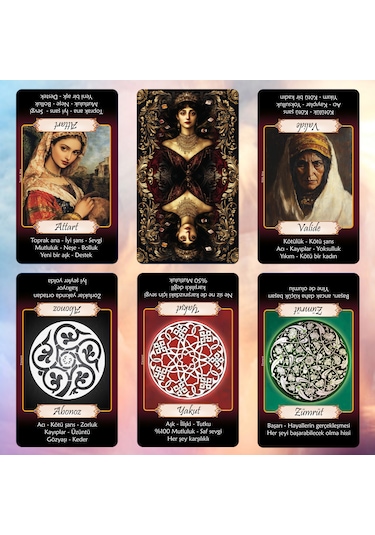 Mistik Katina Aşk Falı Kehanet Tarot Destesi / Açıklamalı 68 Kart