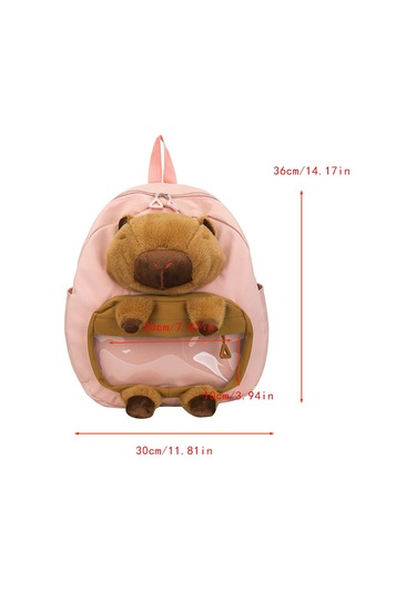 Homyl Capybara Sırt Çantası Doldurulmuş Hayvan Tatil Pembe