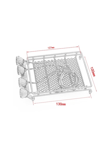 Youtek Araç Tavan Bagaj Rafı Led Işıklı Metal Siyah 1/10 1/12 1/14 Scx10 Cc01 Mn D90 D91 D99 Uyumlu B3 Model Ağızlı Lentil