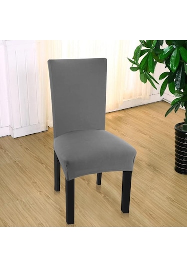 Jms Beyaz Katı Renk Sandalye Kapak Spandex Streç