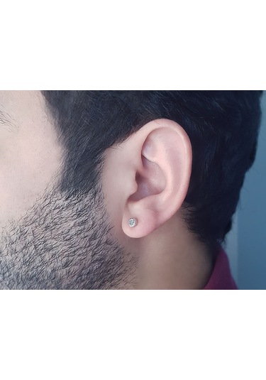 Sirius E Renk 0.18 Ct Pırlanta Tektaş Erkek Küpesi  0815E0013