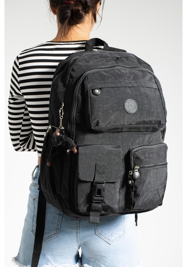 Ultra Hafif Çok Cepli Su Geçirmez Sırt Çantası Unisex Siyah Model: 571-1k - Siyah