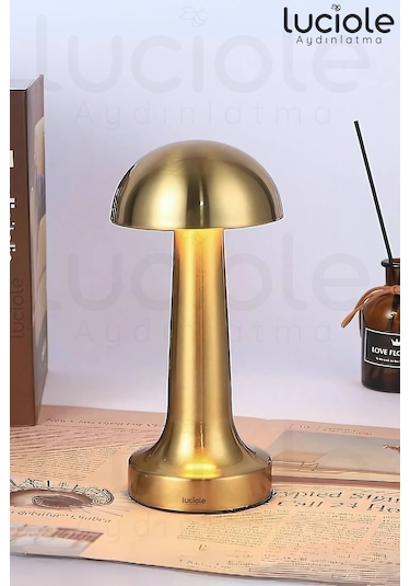 Ct-8429 Mantar Gold Şarjlı Dokunmatik 3 Renk Ayarlanabilir Masa Lambası Diğer