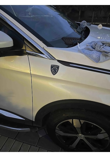 Peugeot Logo Arma 3d Metalize Sticker Alüminyum 2 Adet 8cm X 7cm