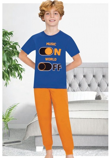 Ersoy 715k Erkek Çocuk Kısa Kollu Pijama Takımı-saks Saks