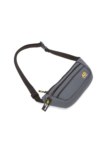 Unisex Çapraz Askılı Telefon Bölmeli Bel Ve Omuz Çantası Gri