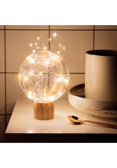 Sones 1.2w Yıldız Ay Gece Lambası Usb Ahşap Taban Led Atmosfer Işığı Çok Renkli