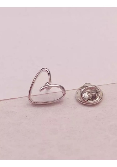 Olfil Broş-mini Kalp Işıltı Minimalizm 210698582 Gri