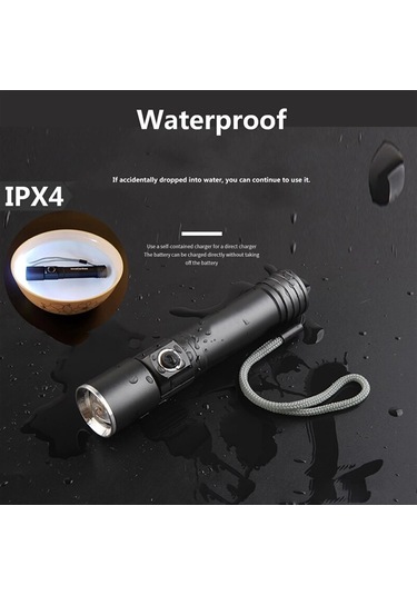 F-90 Aluminyum Kaplama Mıknatıslı Şarjlı El Feneri - 9011725524246ynt Çok Renkli