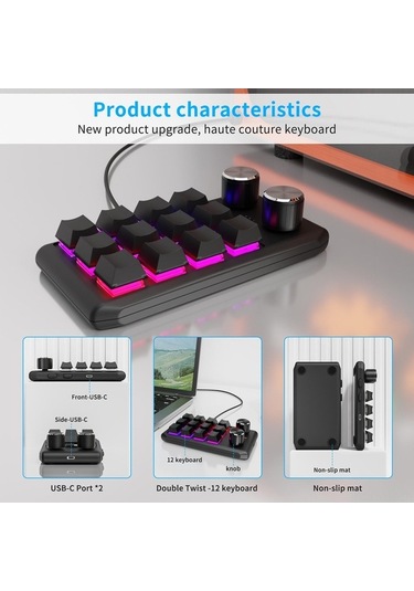 Dancemonkey 12 Tuşlu Kablosuz Klavye - Kırmızı Switch, Ps3/pc Tasarım İçin