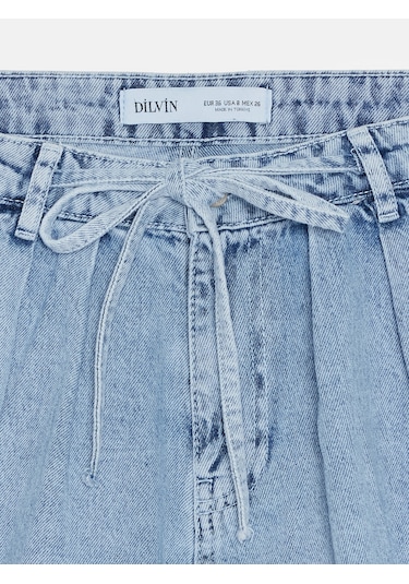 Dilvin 72304 Pamuk Kot Şort-mavi