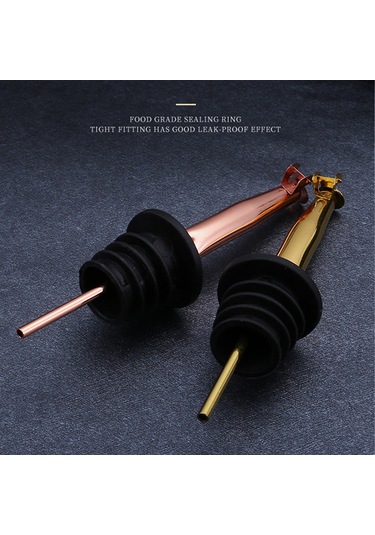 Neevoyu Gümüş Rose Gold Paslanmaz Çelik Şişe Pourer, Anti-geri Akışlı, Toz Koruyucu Kapaklı, Alkol, Zeytinyağı İçin Kontrollü Döküm Aleti Pembe