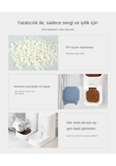 Eastmeeetwest 2 Parçalı Otomatik Evcil Hayvan Yemek Ve Su Kabı Seti