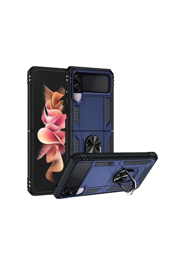Galaxy Uyumlu Z Flip 3 Kılıf Tchs Vega Kapak - Siyah Siyah