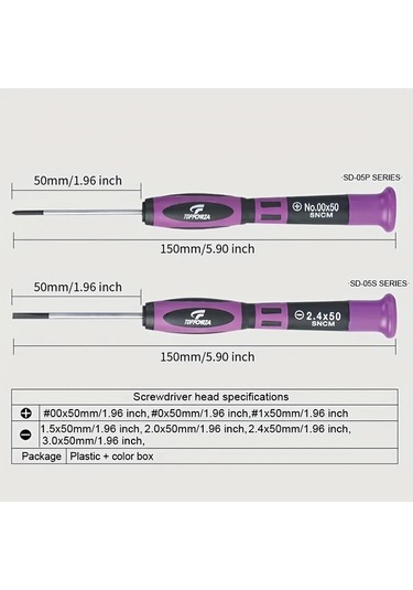 Honeybeeshop Topforza 7 Parça Hassas Tornavida Seti Saat Elektronik Bilgisayar Tamiri İçin Manyetik Phillips Oluklu Başlıklar