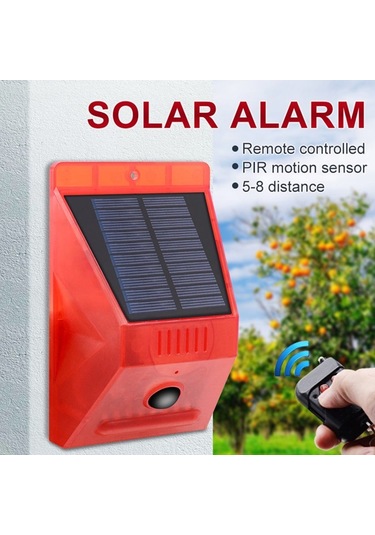 Hareket Sensörlü Solar Alarm Kumandalı Alarm Siren