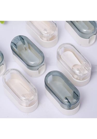 1-5 Adet Diş Fırçası Tutucular Kapaklı Yumruksuz Duvara Monte Diş Fırçası Gray 1pc Gri