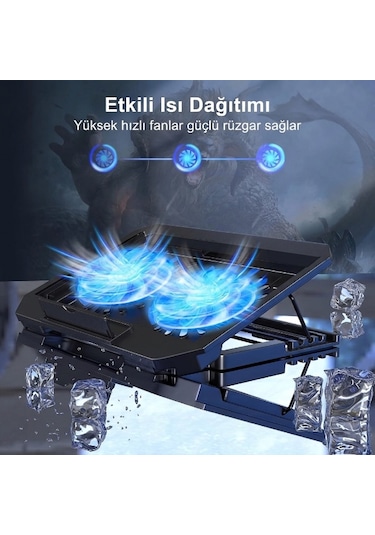 Ayarlanabilir Yükseklik Kademeli Laptop Soğutucu Fan Karışık