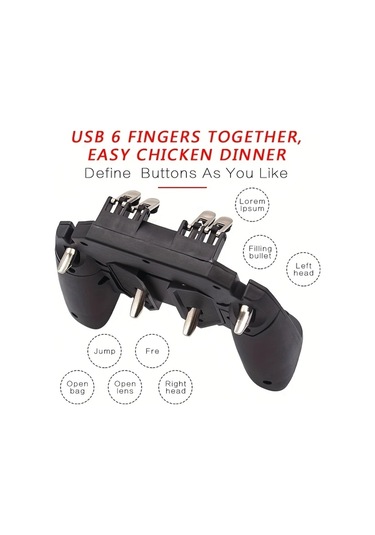 Oldfriend Ak66 Pubg Ve Honor Of Kings İçin 6 Eksenli Aim Assist Tetik Kolu Oyun Kumandası Siyah