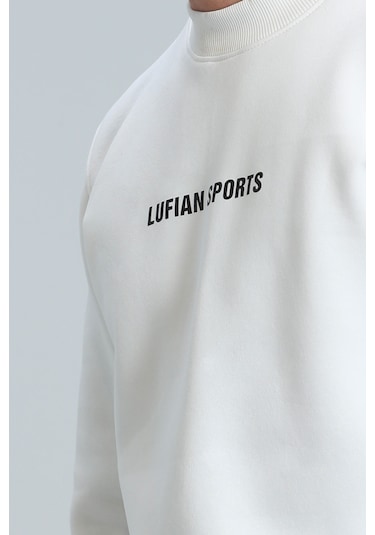 Lufian 112030113100510 Star Erkek Sweatshirt Kırık Beyaz