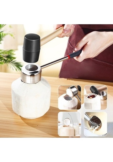 Ulzyvf Tıraş Seti Paslanmaz Kabuğu Hindistan Cevizi Çelik Arada Aleti 304 2'si 1 Ec