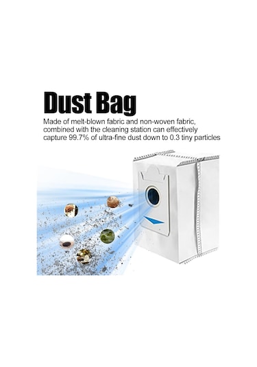 Xiaaokeji Ecovacs Deebot Robotik Süpürge Toz Torbaları İçin 10 Adet Toz Torbası