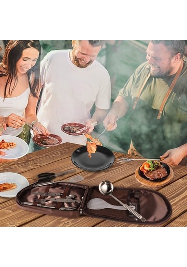 Bosphorusboutique Yemek Taşınabilir Pişirme Piknik Piknik Mutfak Kahve Hava Eşyası Depolama Depolama Çantası, Çantası, Çantası, Çantası, Çantası Açık Xp Kahve