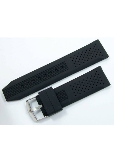 Lacost Model Silikon Saat Kordonu Siyah 24Mm Slikon Kordon Kolçak